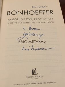 Bonhoeffer signed copy